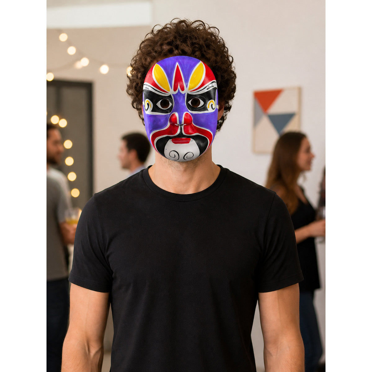 Chinese-Style Carnival Mask for Halloween and Cosplay lifestyle view