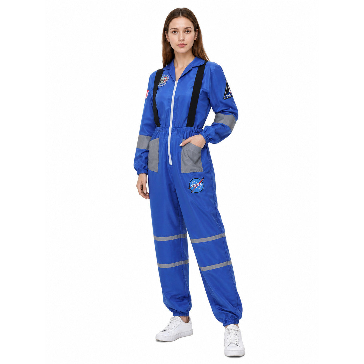 Astronaut Costume with Patches and Reflective Stripes