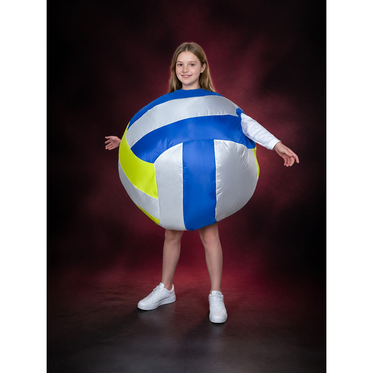 Adult Inflatable Spherical Bodysuit Costume, Blue White Fluorescent Yellow main product view
