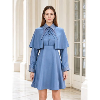 Beauxbatons Cosplay Dress with Capelet, Blue