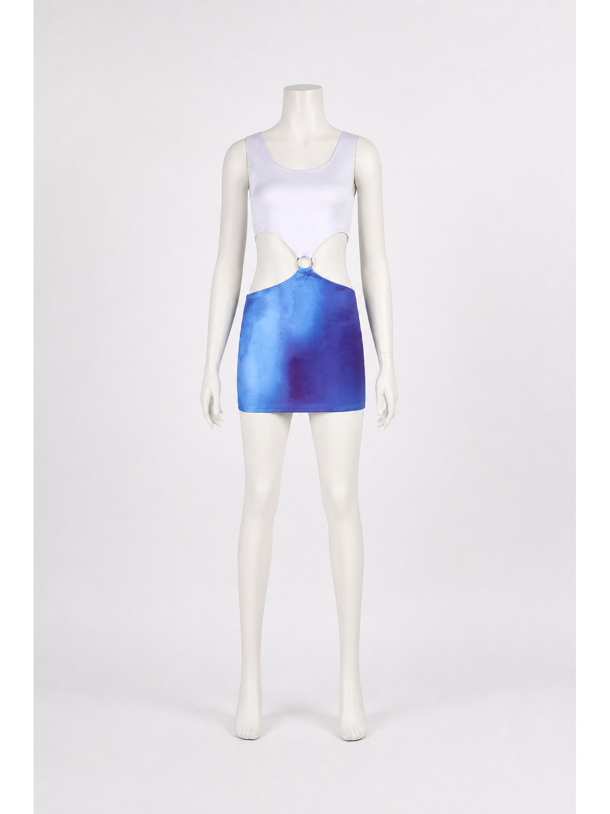 Blue Gradient Short Cutout Cosplay Dress