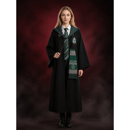 Green And Gray Wizard Costume Set With Robe, Tie And Scarf lifestyle