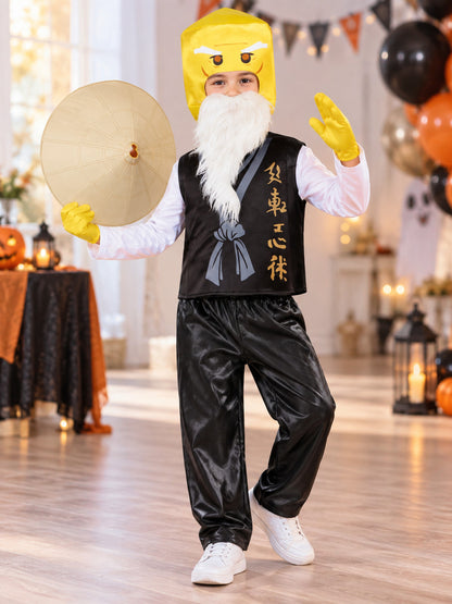 Kids' Carnival Costume with Yellow Mask and Hat