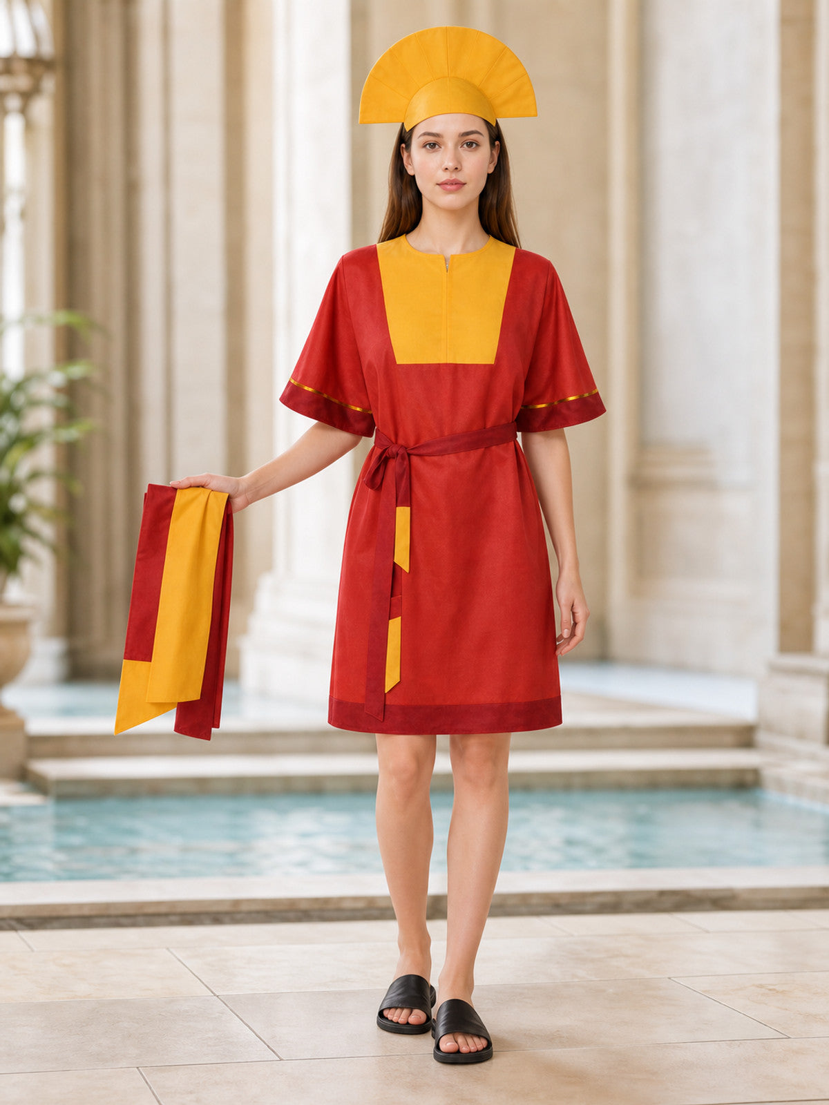 Movie Character Costume for Cosplay, Red and Yellow
