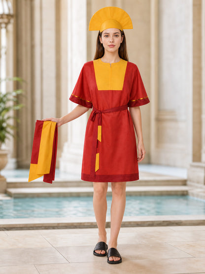 Movie Character Costume for Cosplay, Red and Yellow
