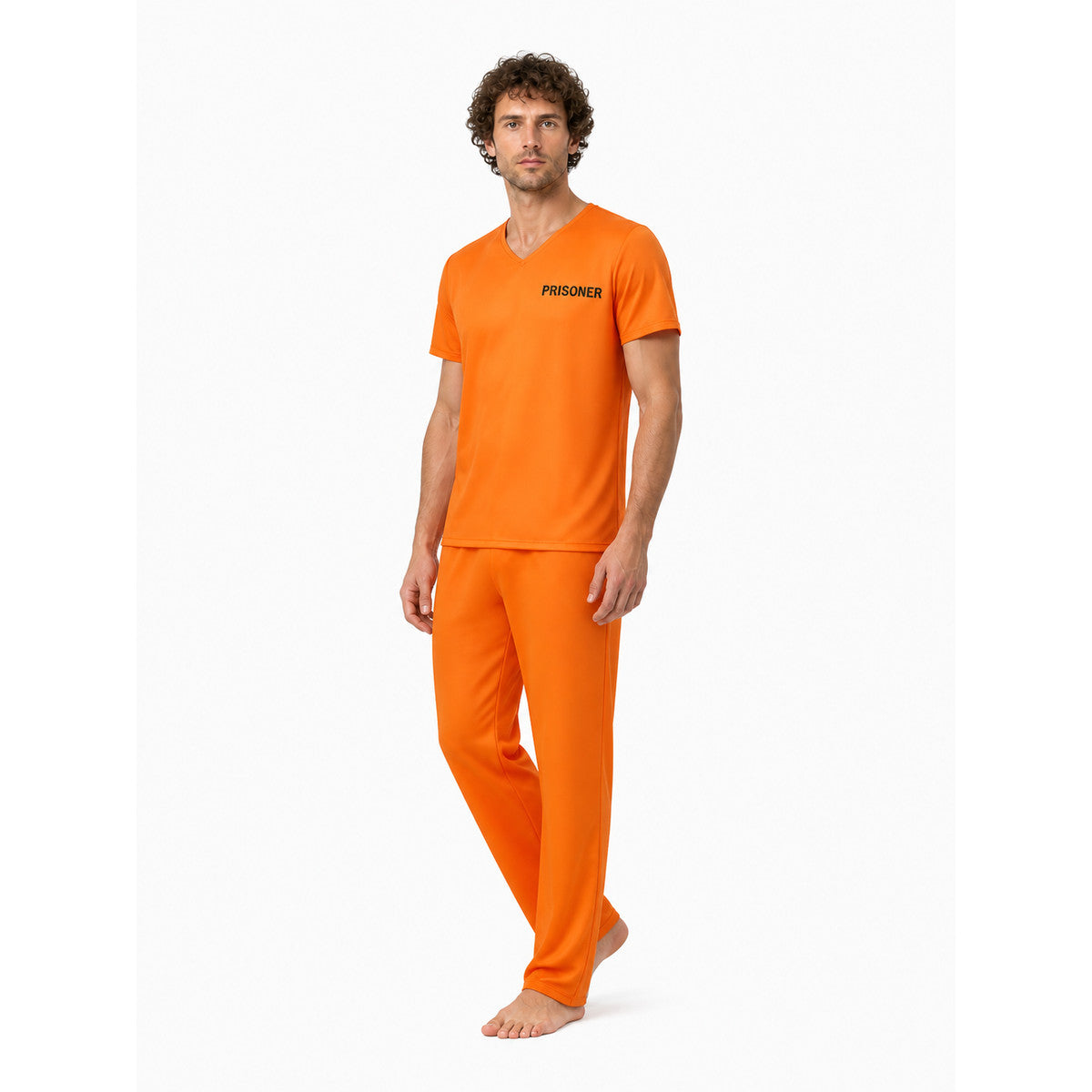 Carnival Costume: Prison Uniform, T-Shirt and Pants Costumes detail