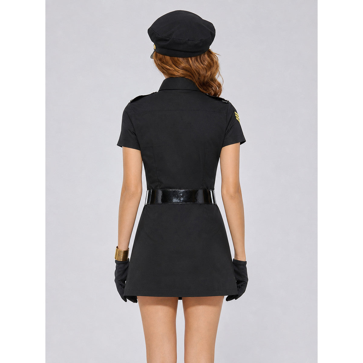 Police Officer Cosplay Costume with Peaked Cap and Belt lifestyle