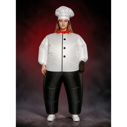 Unisex Classic Chef Costume Set with Hat, Necktie and Gloves main product view