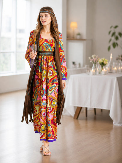Hippie-Style Carnival Set with Multicolored Print lifestyle view