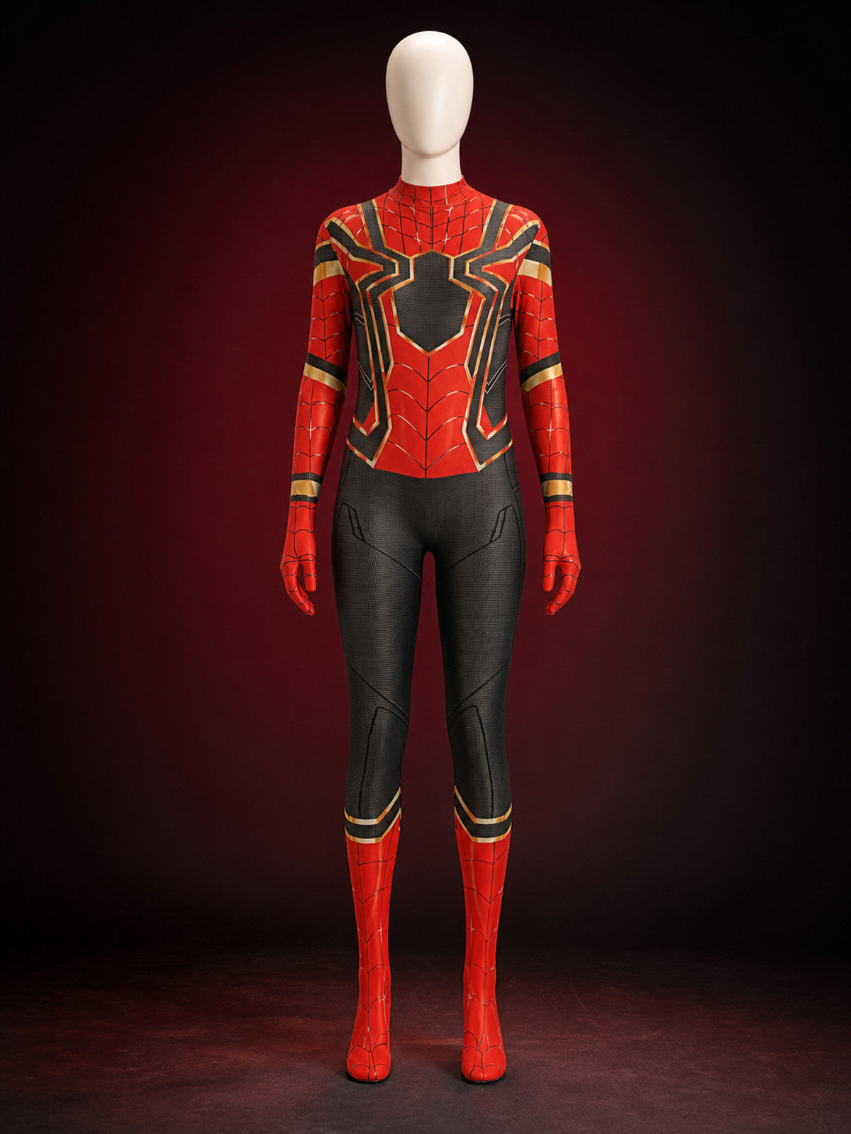 Steel Spider Full-Body Character Costume Jumpsuit With Long Sleeves And Legs main product view