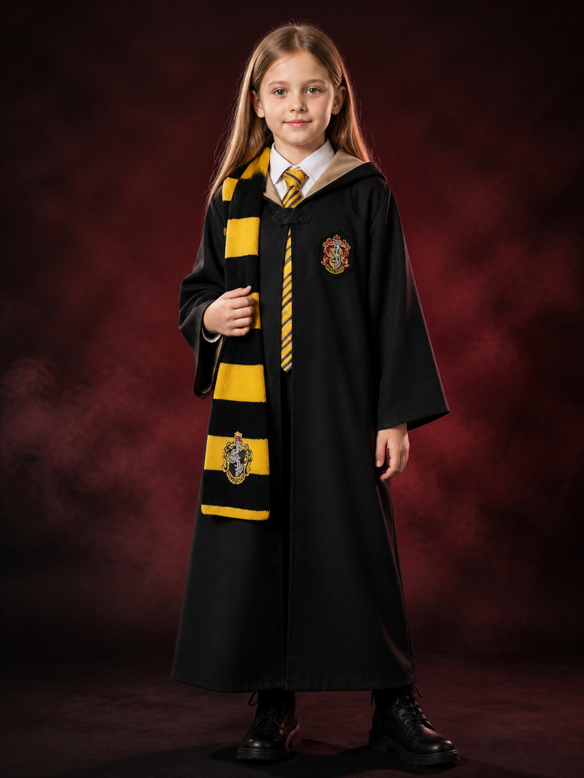 Hufflepuff Hooded Robe for Cosplay and Halloween main product view