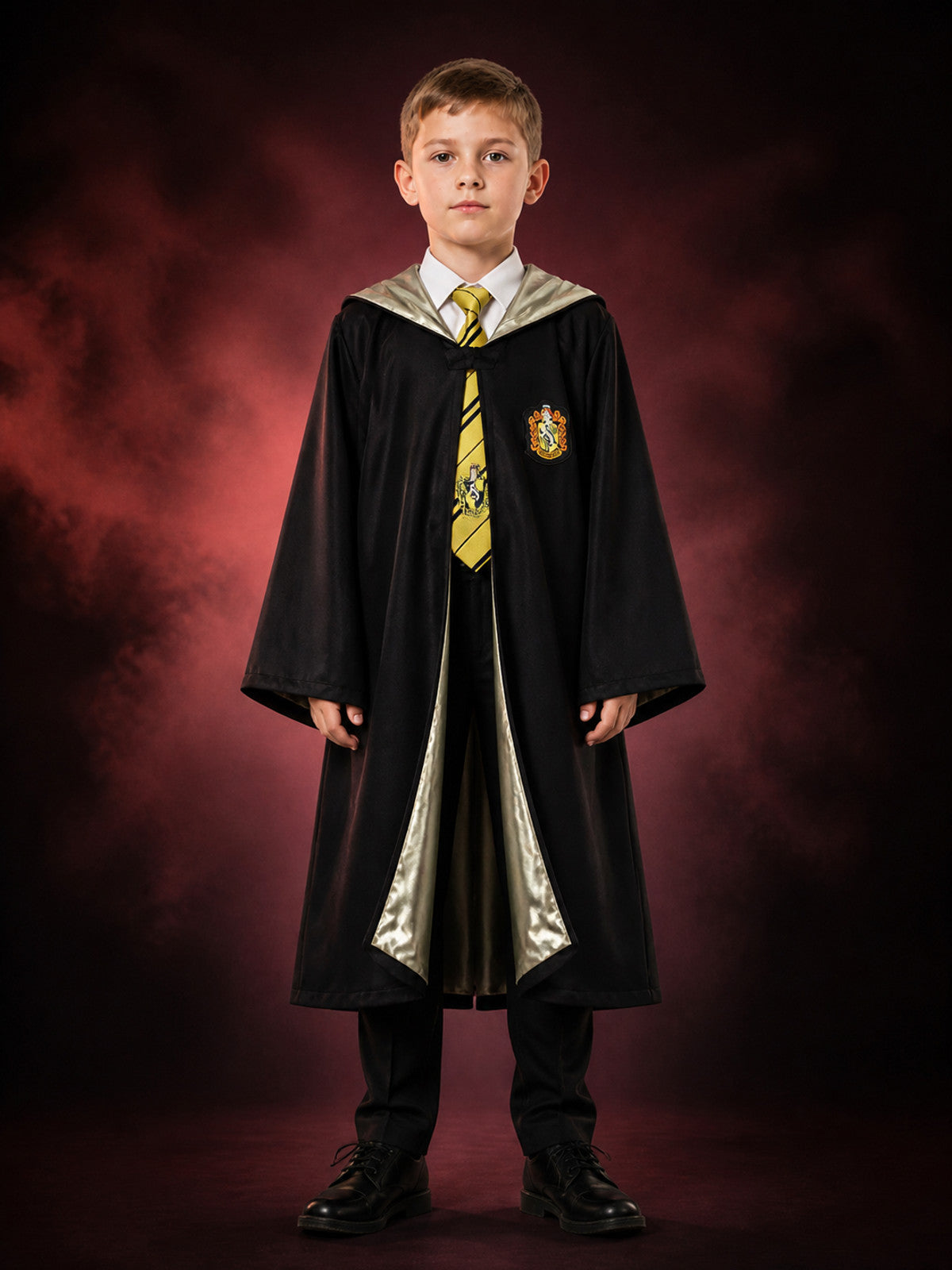 Hufflepuff Wizard Robe with Hood for Cosplay main product view