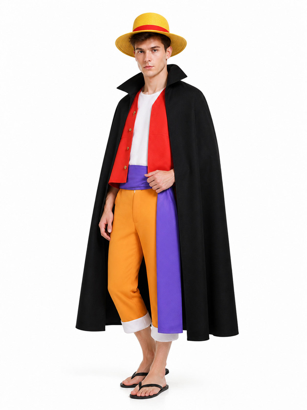 Luffy Cosplay Costume from One Piece with Cape and Hat Costume Capes detail