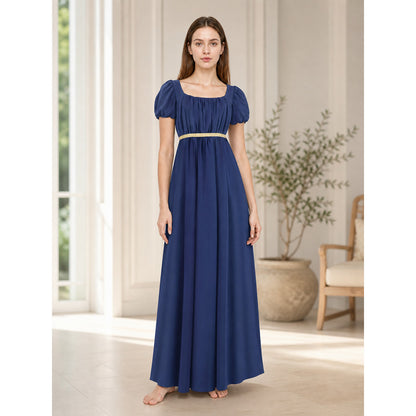 Long Bridgerton-style dress with sleeves