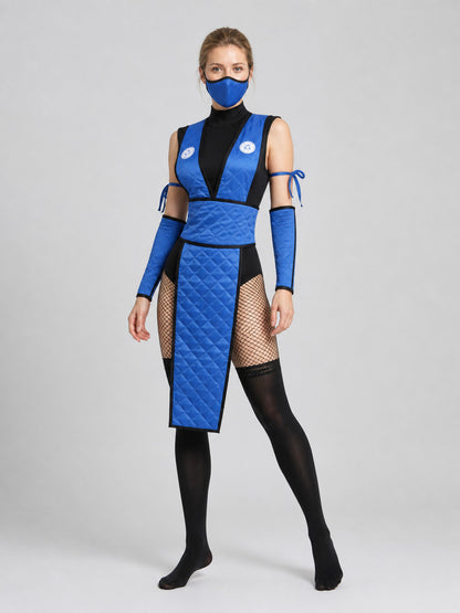 Mortal Kombat Ninja Cosplay Costume with Mask and Belt Costume Masks detail
