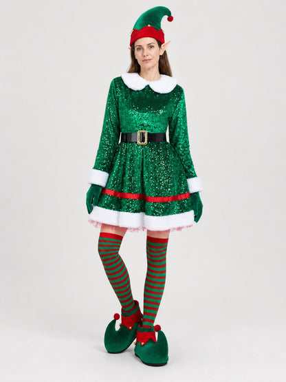 Sequin Elf Costume Dress with Hat and Accessories Costume Dresses detail
