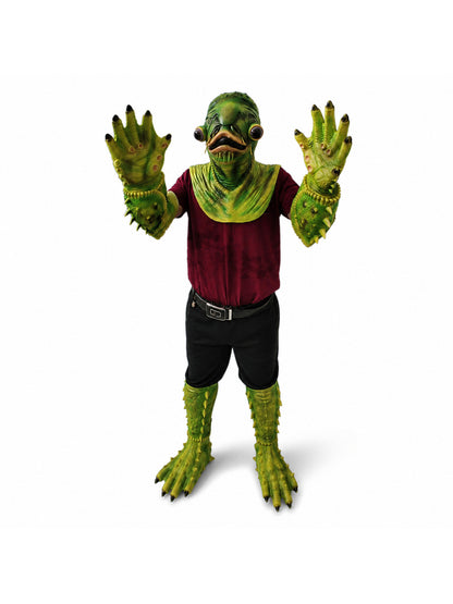 Halloween Horror Catfish Cosplay Mask with Gloves Green Fish Monster Mask