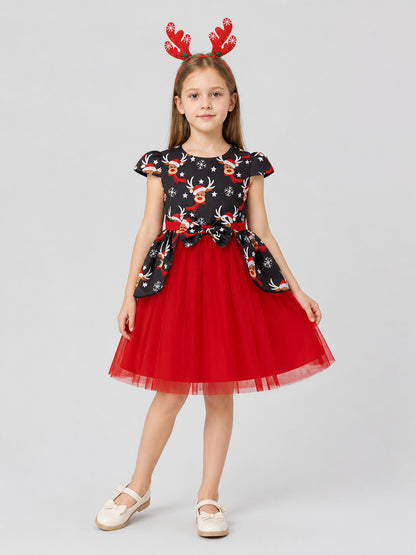Children’s Christmas Dress with Tulle Skirt and Headband product detail