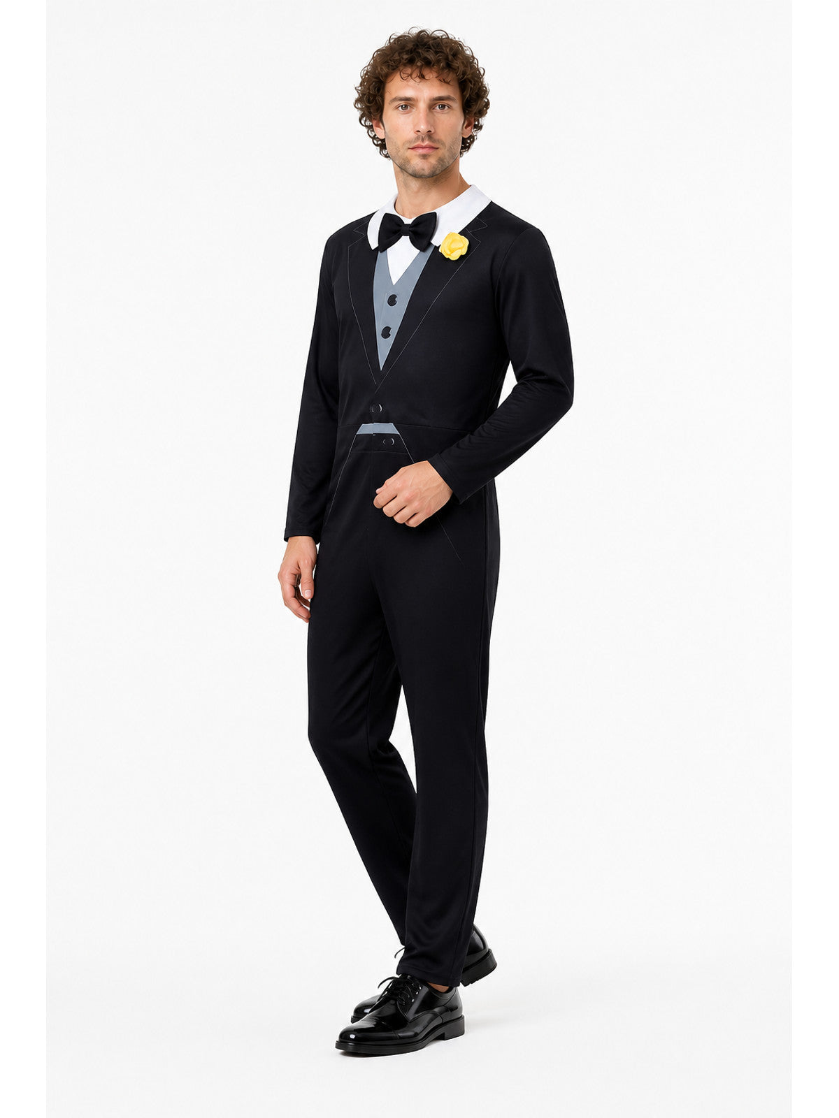 Jumpsuit with White Collar and Bow Tie Costume Accessories detail