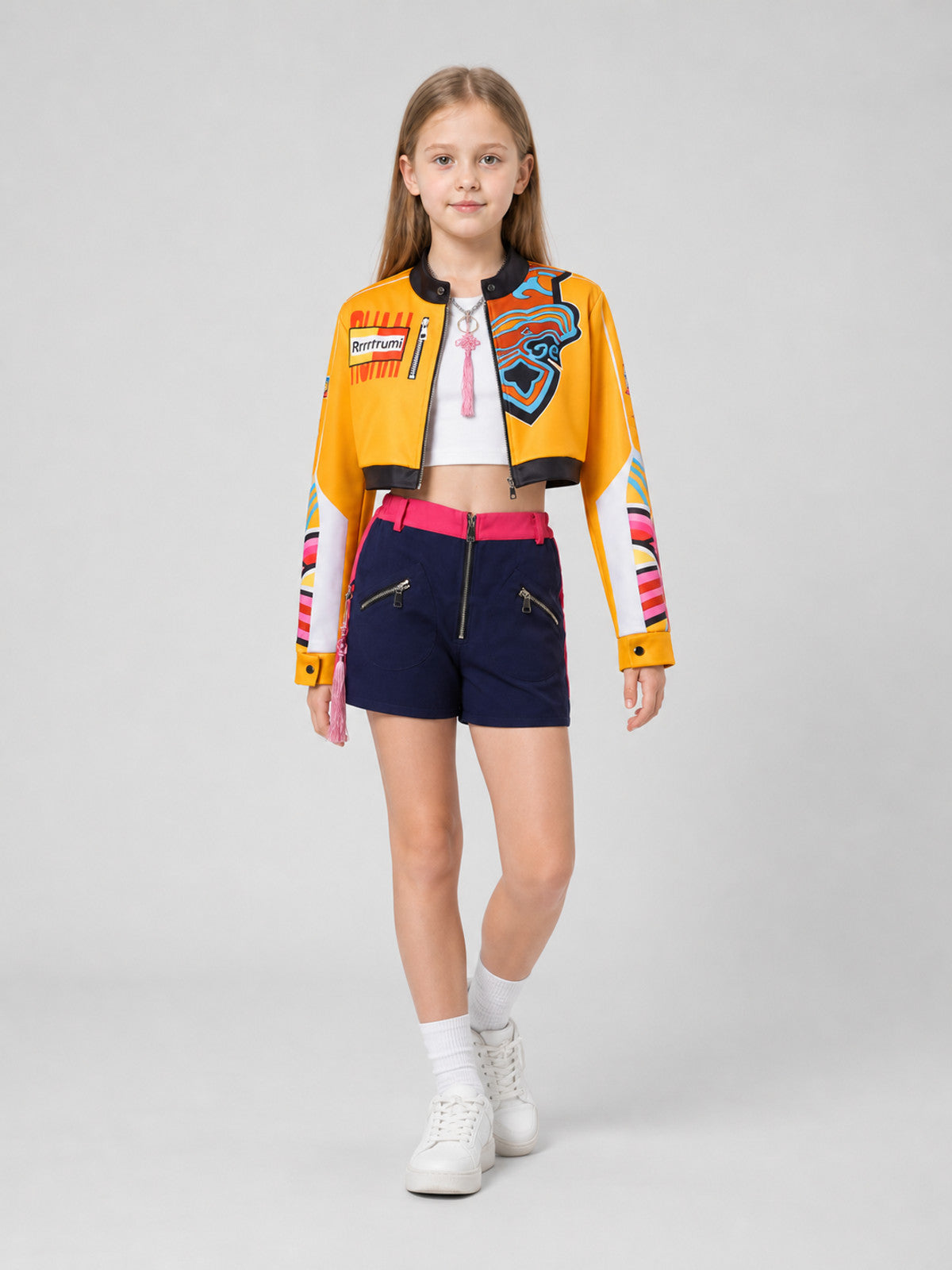 Rumi C Cosplay Costume: Jacket, Shorts, Top, and Accessories Costume Accessories detail