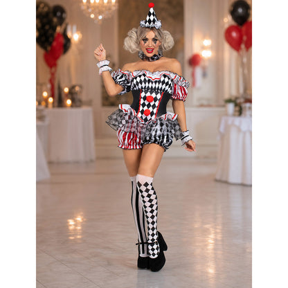 Clown Costume with Hat and Stockings