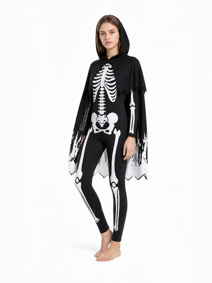 Glowing Skeleton Costume with Hood for Halloween