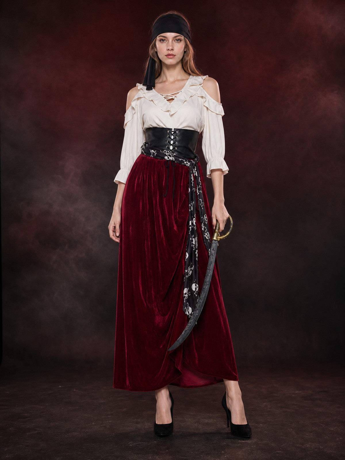 Pirate Costume with Belt for Women, Halloween Costume main product view
