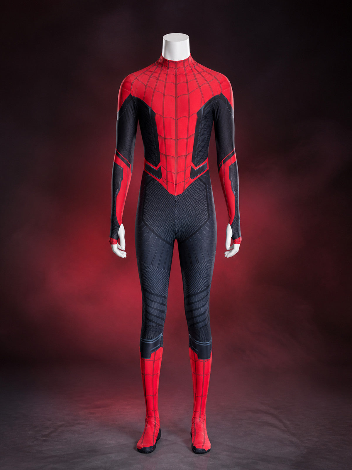 Kids' Red and Black Spider-Man Full-Body Hooded Jumpsuit Costume main product view