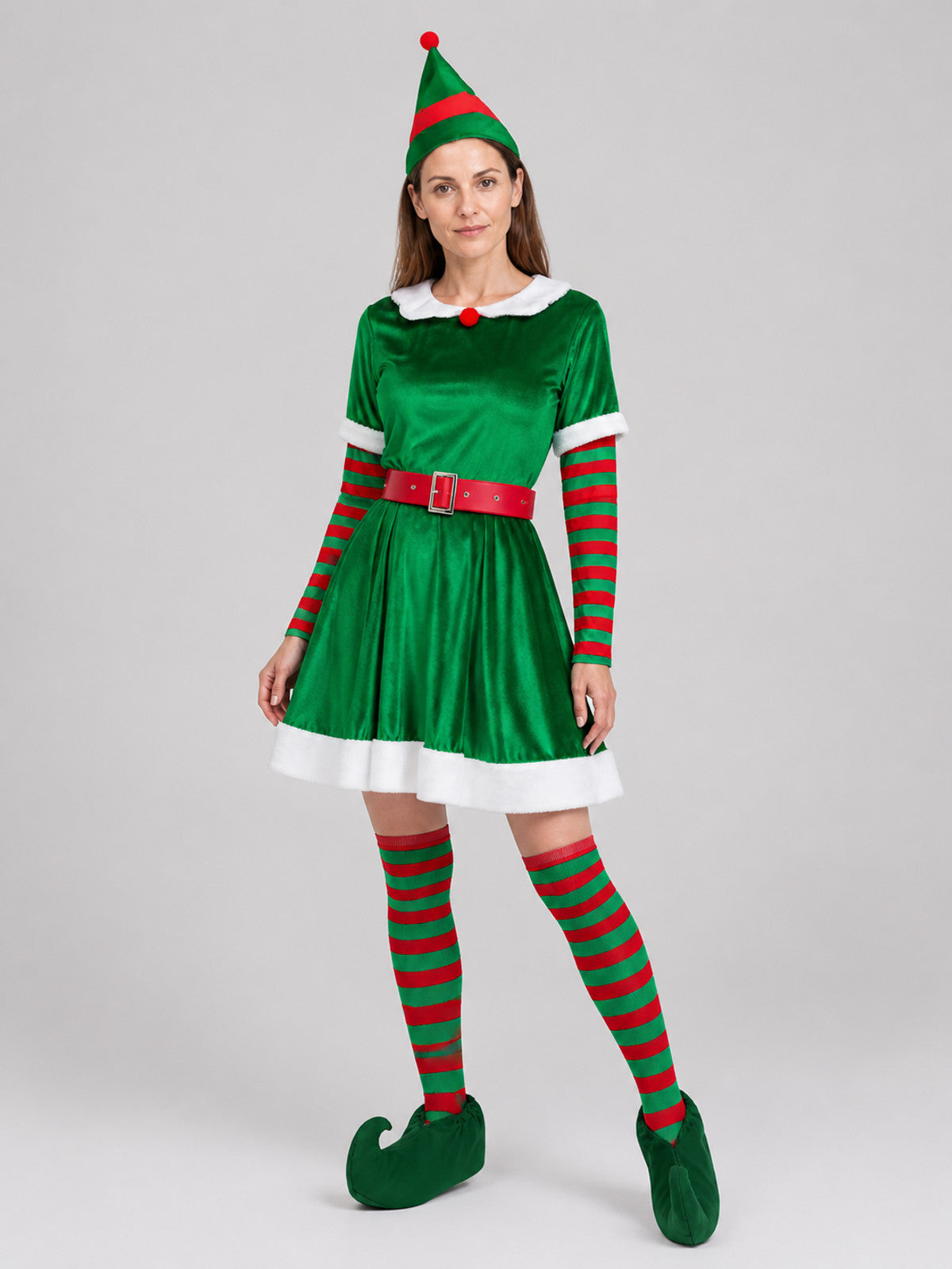 Christmas Elf Costume: Dress, Hat, and Accessories Costume Dresses detail