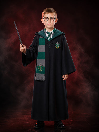 Slytherin Wizard Costume with Hood for Cosplay