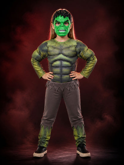 Green Giant Costume Jumpsuit with Mask for Halloween main product view