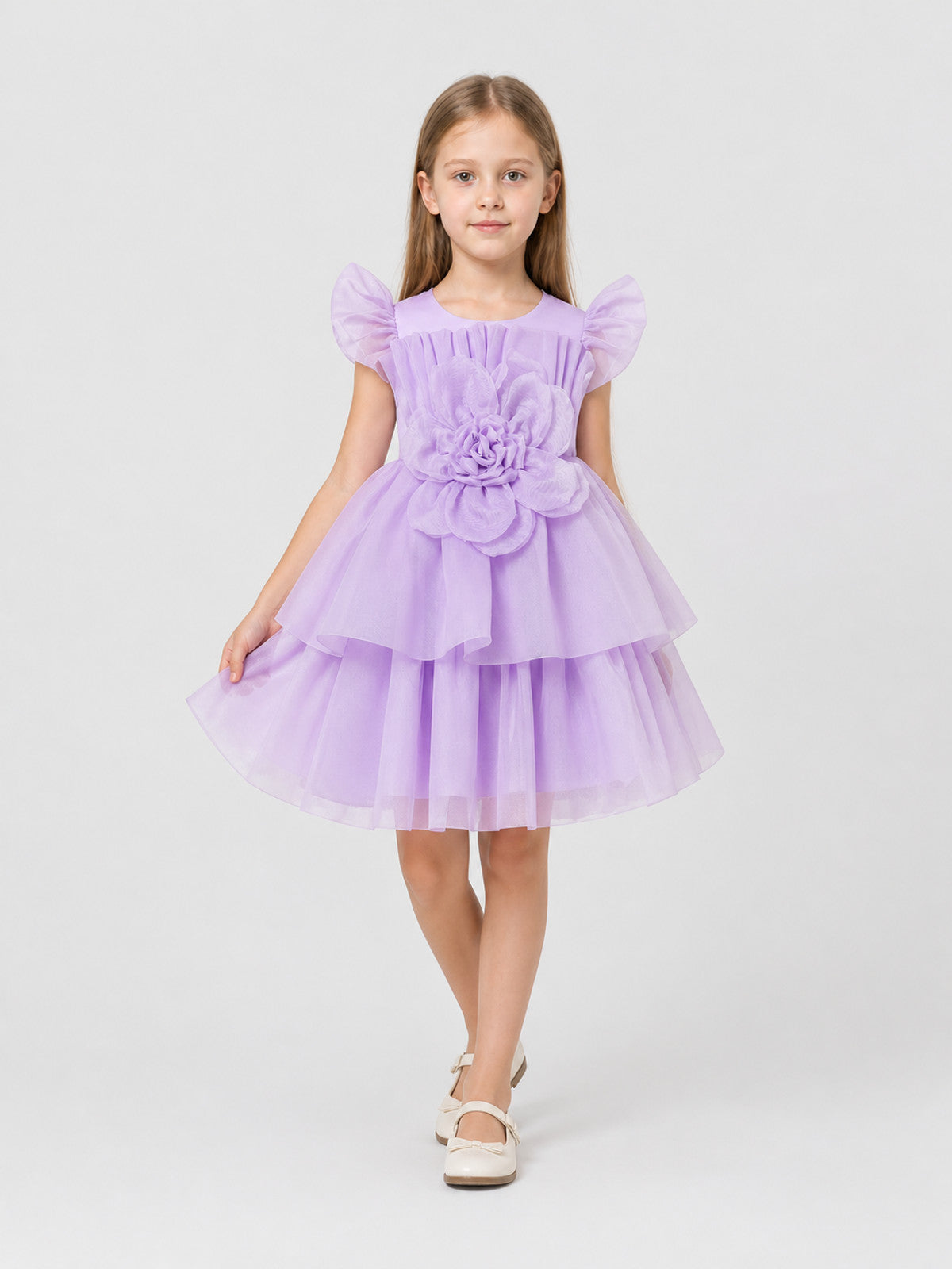 Festive Tulle Princess Dress with Bow Costume Dresses detail