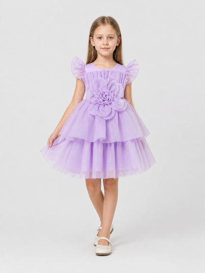 Festive Tulle Princess Dress with Bow Costume Dresses detail