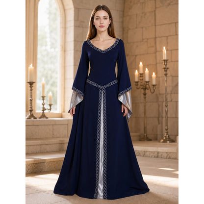 Long-Sleeve Medieval-Style Maxi Dress