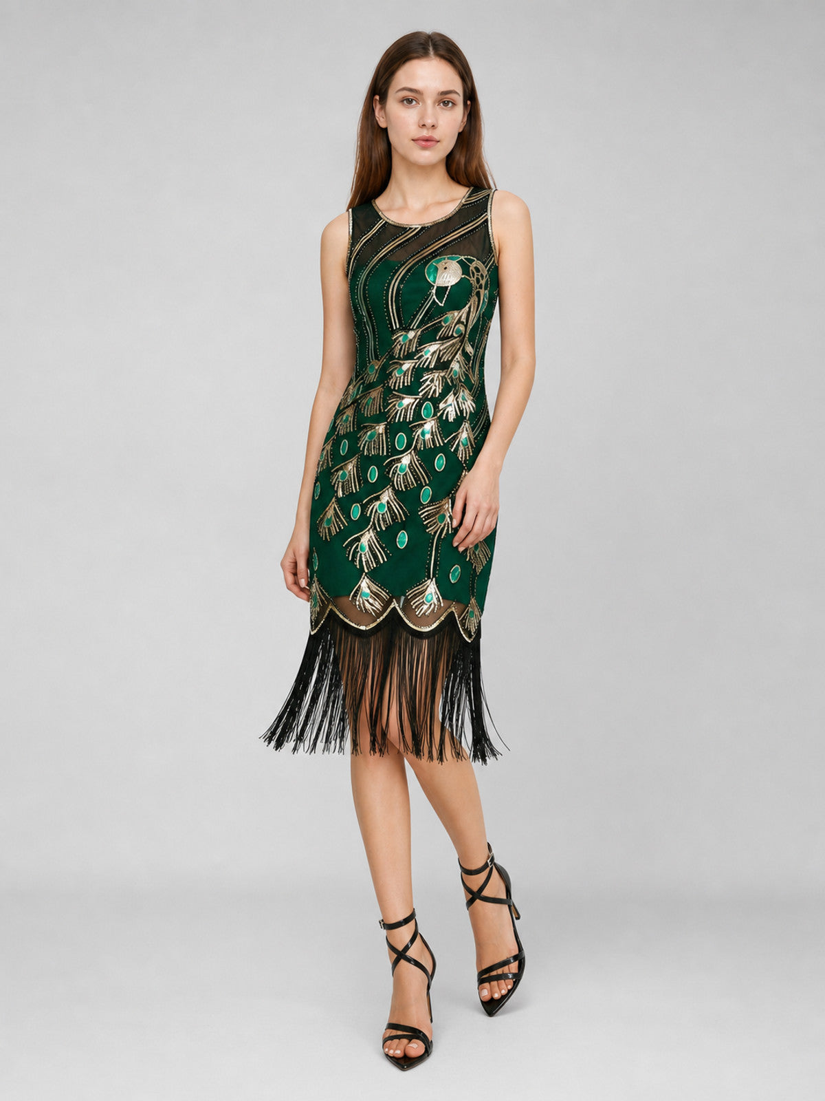 Gatsby-Style Peacock and Fringe Dress Costume Dresses detail