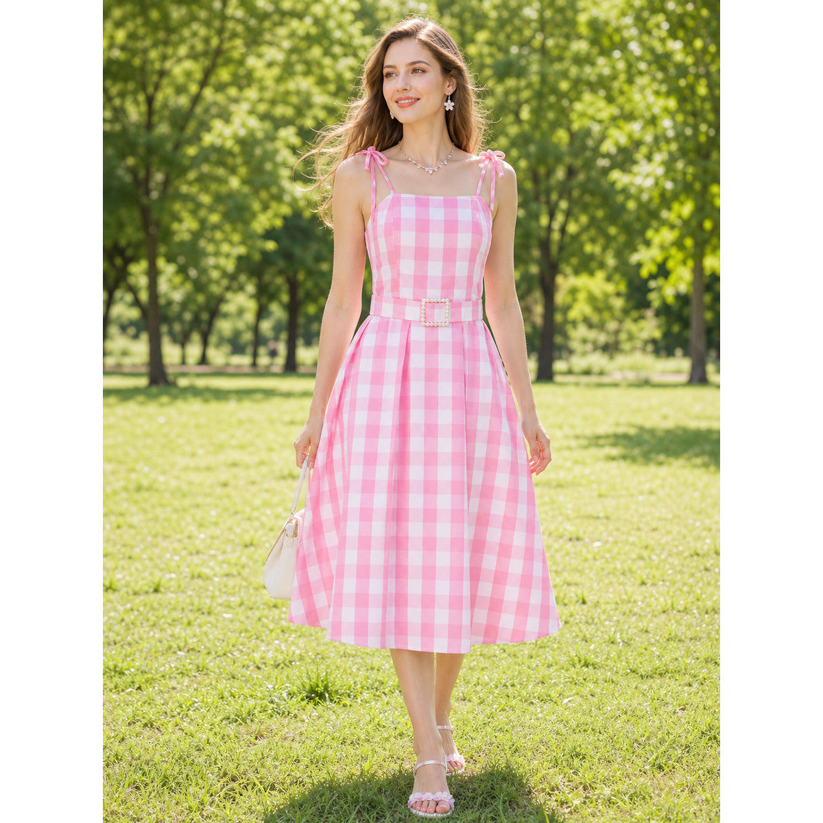Barbie Plaid Costume with Dress and Accessories lifestyle view