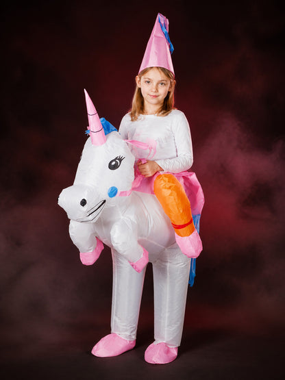 Kids Inflatable Unicorn Costume Jumpsuit, Halloween Party Outfit main product view