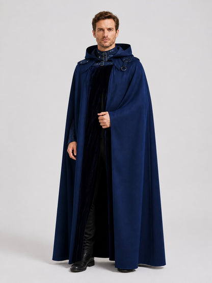 Adult Black Hooded Cloak for Halloween Cosplay