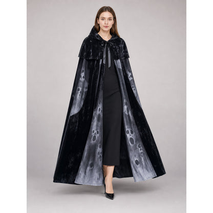 Black hooded costume cloak for cosplay lifestyle