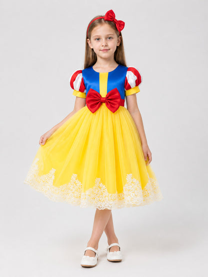 Puffy Snow White princess dress with headband