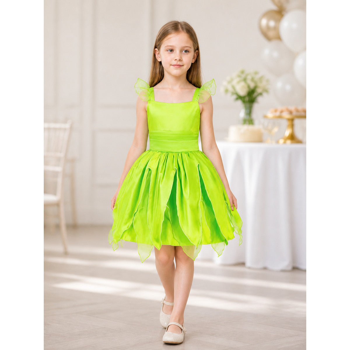 Bright Green Carnival Costume for Halloween and Cosplay lifestyle view