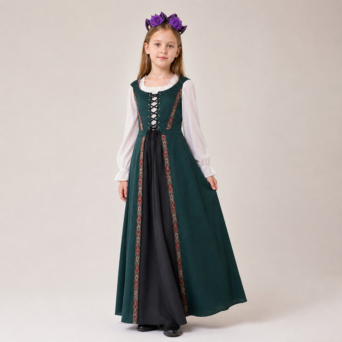 Vintage Halloween Dress with Lace Collar Costume Dresses detail
