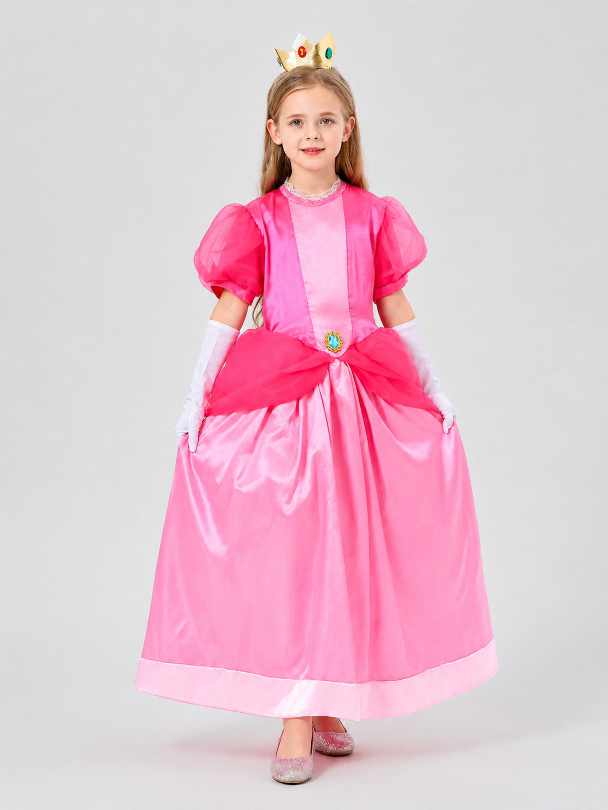 Princess Peach Cosplay Dress, Pink, with a Full Skirt Costume Dresses detail