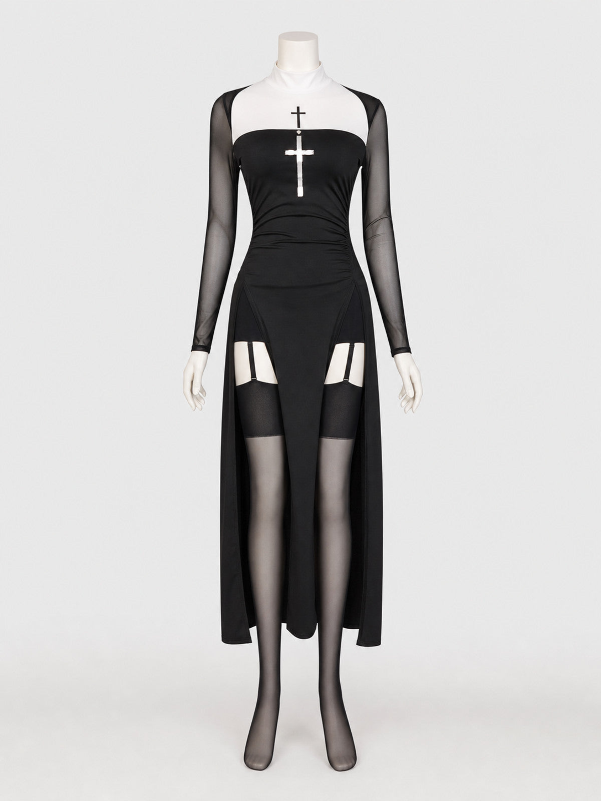 Nun-Style Carnival Costume with Headpiece