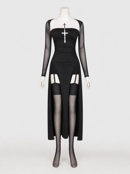 Nun-Style Carnival Costume with Headpiece
