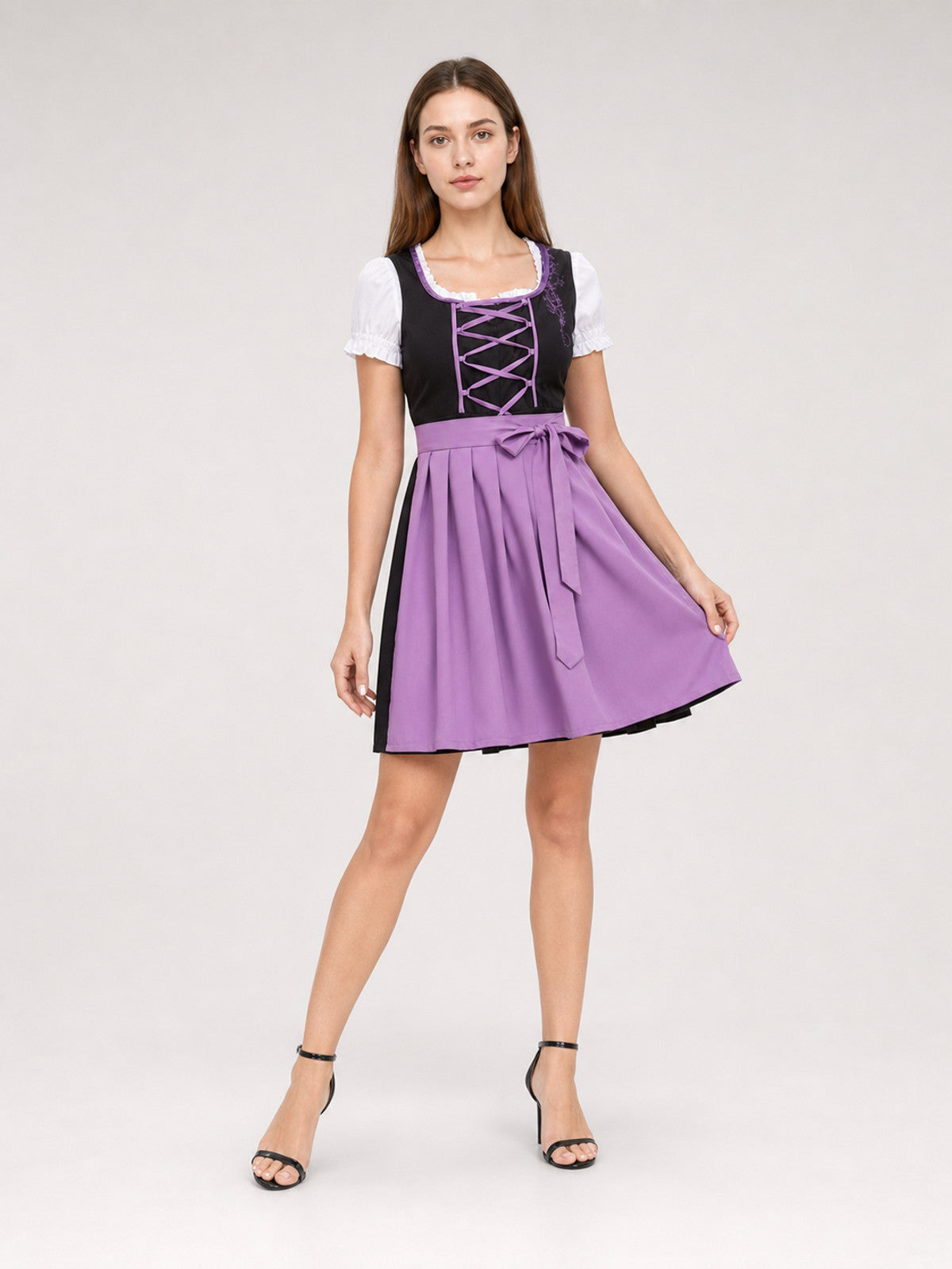Dirndl-Style Dress with Apron and Lacing