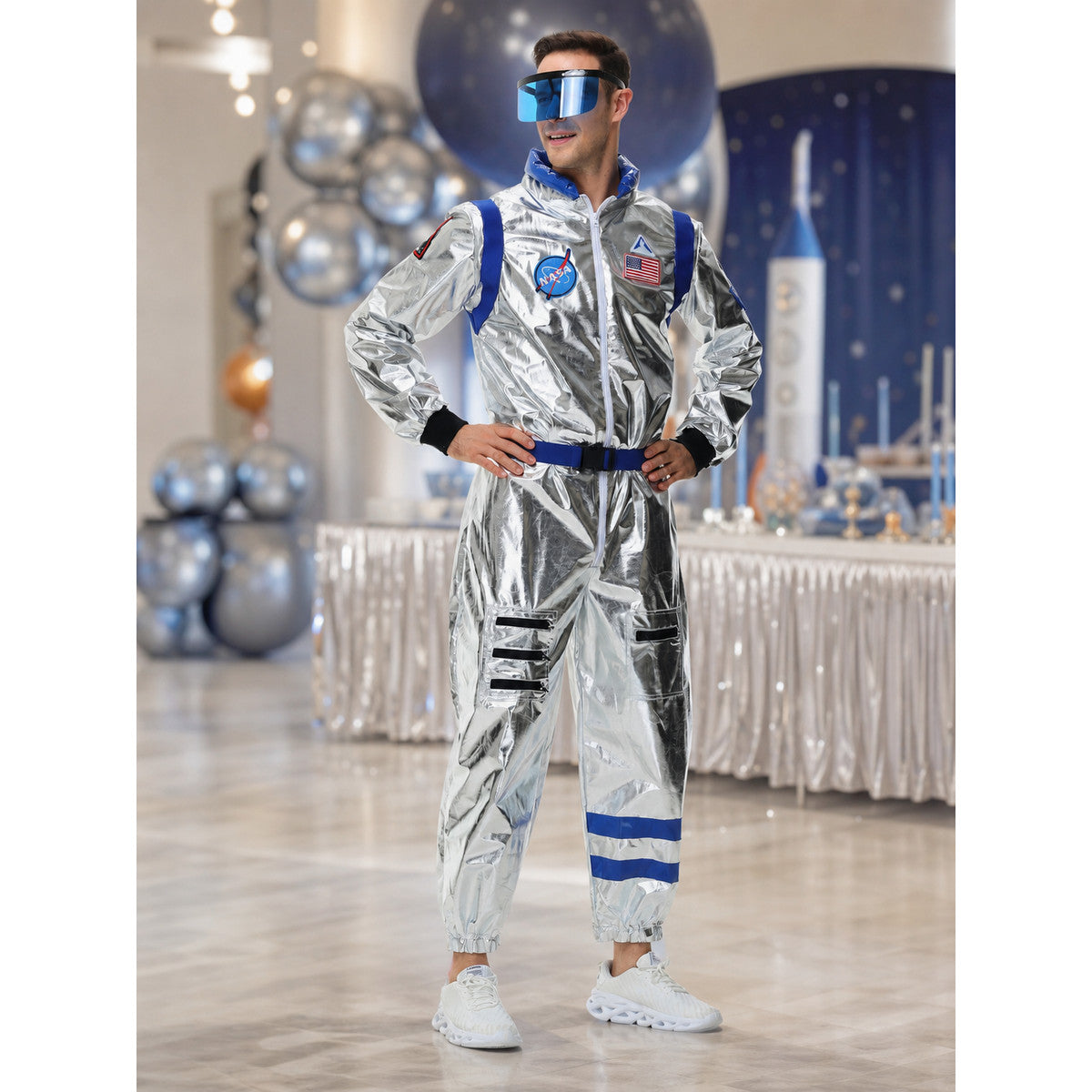 One-Piece Astronaut Costume for Cosplay with Decorative Details