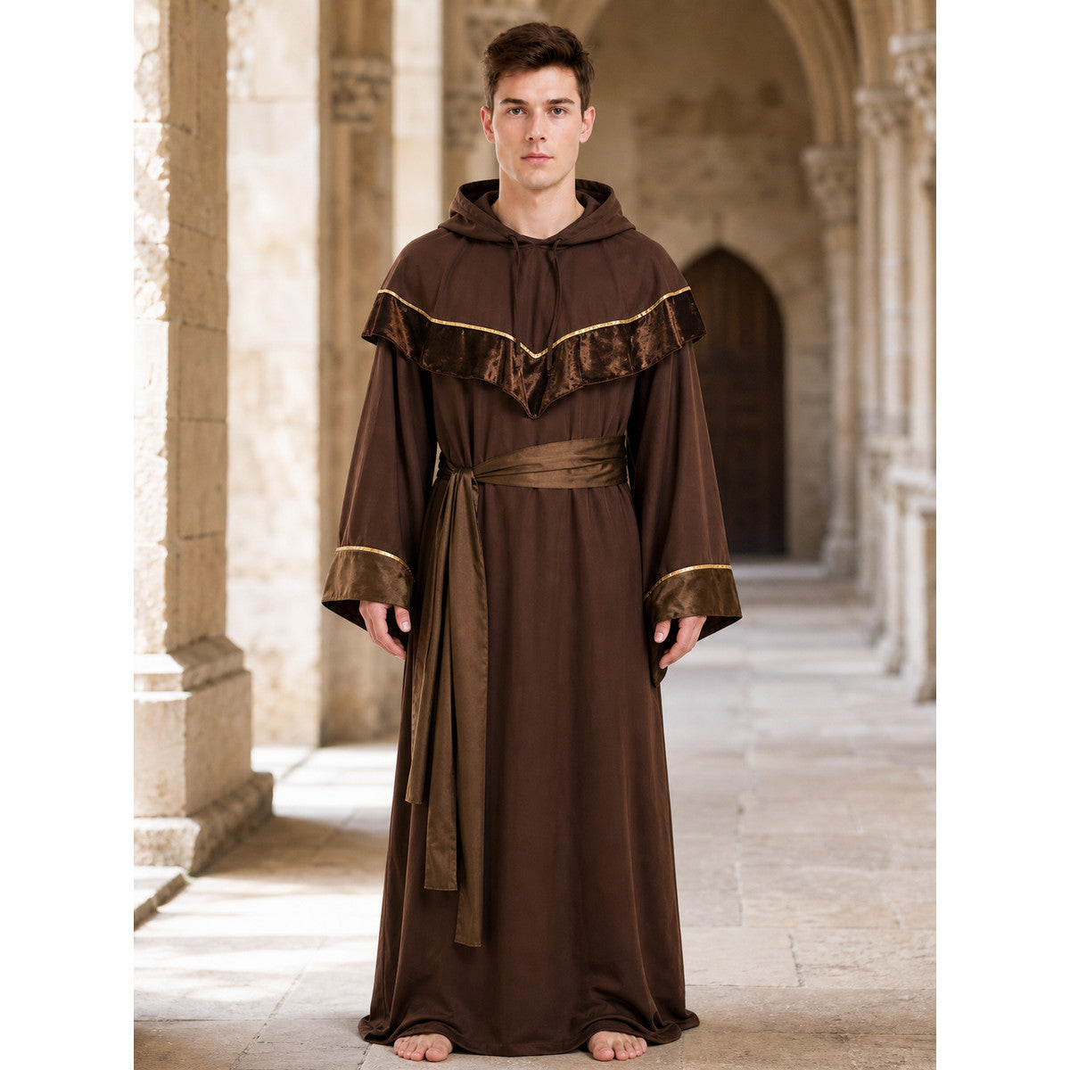 Hooded Wizard Costume, Halloween Robe lifestyle view