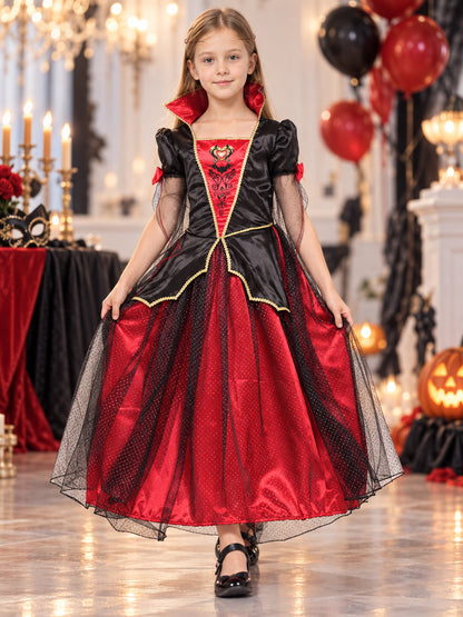 Gothic-Style Kids' Carnival Dress Jumpsuit