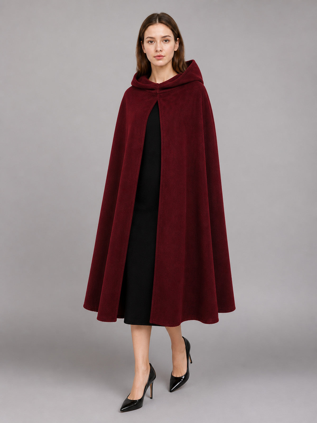 Long Burgundy Hooded Carnival Cloak occasion guide